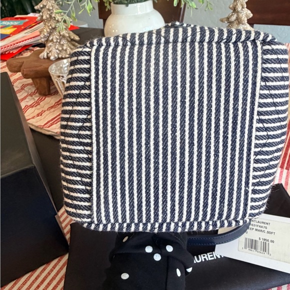 Saint Laurent Nano bucket bag in striped blue - Picture 11 of 11